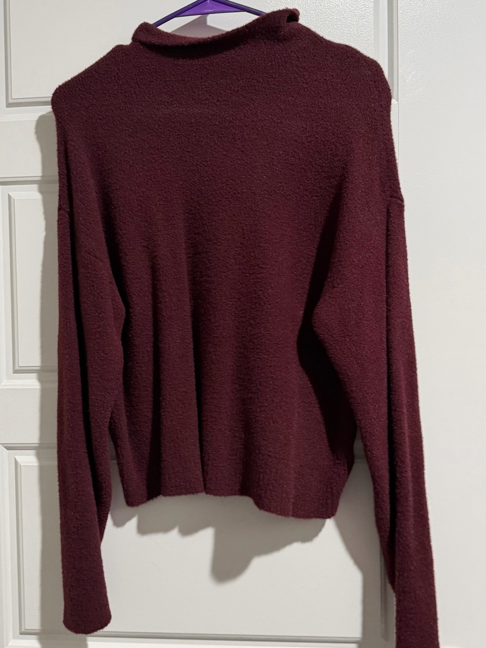 Express Women's Burgundy Cowl Neck Sweater